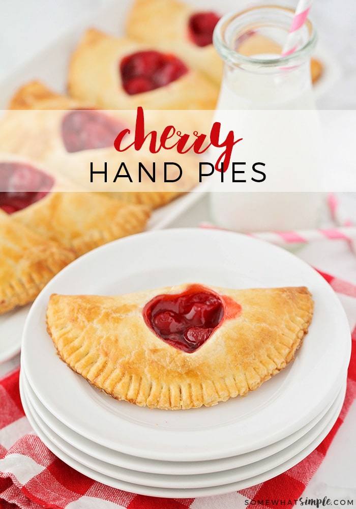 These sweet and adorable cherry hand pies are the perfect treat to share with someone you love. They're easy to make and so delicious! #cherryhandpies #cherryhandpiesrecipe #homemadecherryhandpies #easycherryhandpies #besthandpiesrecipe via @somewhatsimple